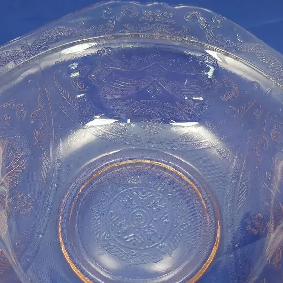 Vintage Indiana Recollection Pink Glass Madrid Pattern Bowl - Picture 3 of 3